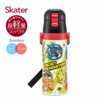 (現貨)❤️ㄚ比小鼻❤️◆原廠授權公司貨◆ Skater不鏽鋼直飲保溫水壺(470ml) 寶可夢紅黑